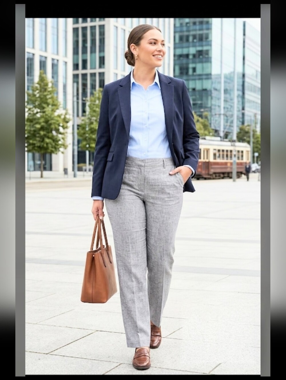 Banana Republic Linen Blend Dress Pants 12 Gray Professional Corpcore #7777